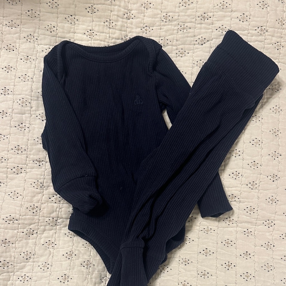 GAP Navy Blue Ribbed Baby Matching Set